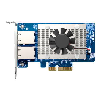  Сетевая карта QNAP QXG-10G2T Dual-port BASET 10GbE network expansion card; low-profile form factor; PCIe Gen3 x4 