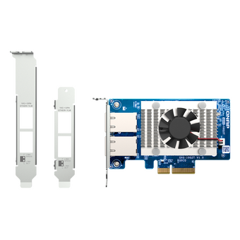  Сетевая карта QNAP QXG-10G2T Dual-port BASET 10GbE network expansion card; low-profile form factor; PCIe Gen3 x4 