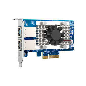  Сетевая карта QNAP QXG-10G2T Dual-port BASET 10GbE network expansion card; low-profile form factor; PCIe Gen3 x4 