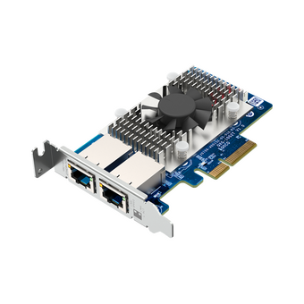  Сетевая карта QNAP QXG-10G2T Dual-port BASET 10GbE network expansion card; low-profile form factor; PCIe Gen3 x4 