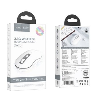  Мышь HOCO GM21 Platinum 2.4G business wireless mouse бело-серый 