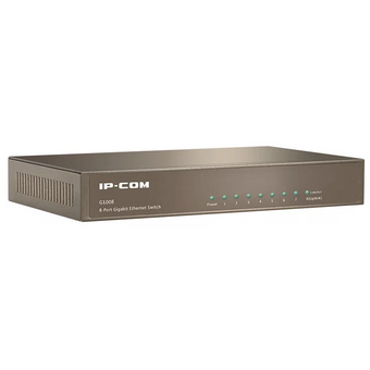  Коммутатор неуправляемый IP-COM G1008M 8 портов, 8x1 Гбит/с, настольный, металлический 