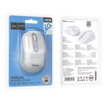  Мышь HOCO GM28 2.4G business wireless mouse бело-серый 