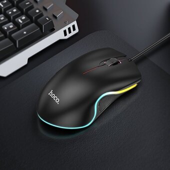  Мышь HOCO GM19 Enjoy gaming luminous wired mouse black 