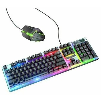  Клавиатура HOCO GM18 Luminous gaming keyboard and mouse set черный 