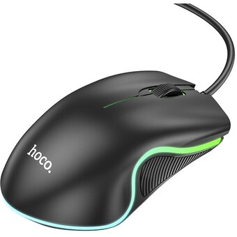  Мышь HOCO GM19 Enjoy gaming luminous wired mouse black 