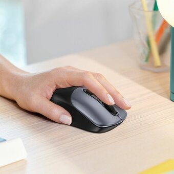  Мышь HOCO GM28 2.4G business wireless mouse black металически-серый 
