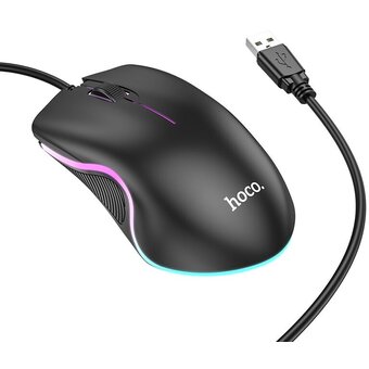  Мышь HOCO GM19 Enjoy gaming luminous wired mouse black 