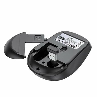  Мышь HOCO GM28 2.4G business wireless mouse black металически-серый 