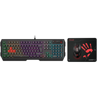  Комплект клавиатура и мышь A4TECH Bloody B1700 (B1700 (B140N + ES7 + BP-50M), USB черный 