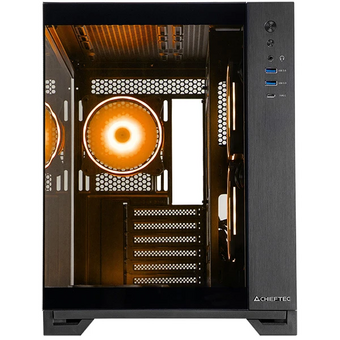  Корпус CHIEFTEC Visio GM-30B-TG-OP без БП, боковая панель из закаленного стекла, 6xPWM ARGB 120мм вентиляторов, черный, ATX 