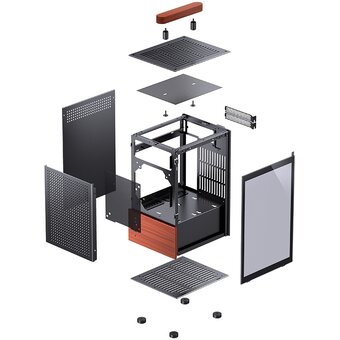  Корпус JONSBO T6 Black без БП, боковая панель из закаленного стекла, mini-ITX, черный 