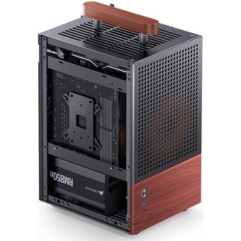  Корпус JONSBO T6 Black без БП, боковая панель из закаленного стекла, mini-ITX, черный 