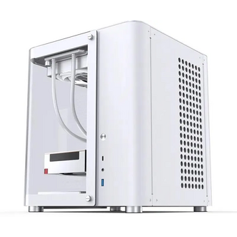  Корпус JONSBO TK-1 2.0 White без БП, боковая панель из закаленного стекла (панорама), mini-ITX, micro-ATX, белый 