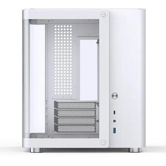  Корпус JONSBO TK-1 2.0 White без БП, боковая панель из закаленного стекла (панорама), mini-ITX, micro-ATX, белый 