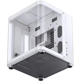  Корпус JONSBO TK-1 2.0 White без БП, боковая панель из закаленного стекла (панорама), mini-ITX, micro-ATX, белый 