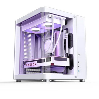  Корпус JONSBO TK-1 2.0 White без БП, боковая панель из закаленного стекла (панорама), mini-ITX, micro-ATX, белый 