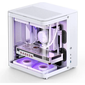  Корпус JONSBO TK-1 2.0 White без БП, боковая панель из закаленного стекла (панорама), mini-ITX, micro-ATX, белый 