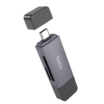  Кардридер HOCO HB45 Spirit 2-in-1 USB/Type-C 2.0 card reader metal gray 