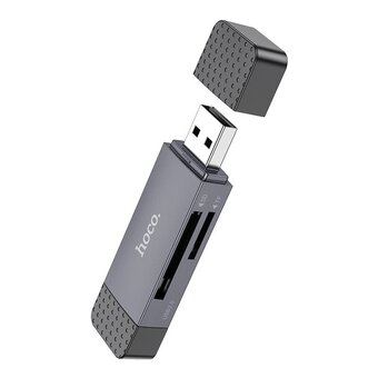  Кардридер HOCO HB45 Spirit 2-in-1 USB/Type-C 2.0 card reader metal gray 