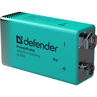  Батарейка алкалиновая DEFENDER 6LR61-1BL (56261) 9V, блистер, 1шт, PowerPulse 