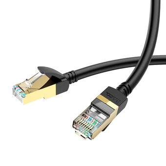  Кабель сетевой HOCO US02 Level pure copper gigabit ethernet cable (L-3M) black 
