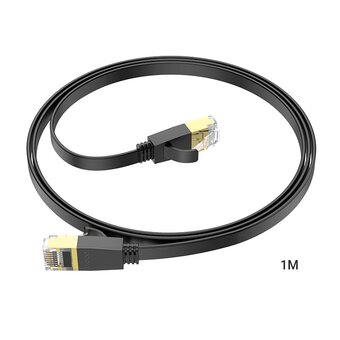  Кабель сетевой HOCO US07 General pure copper flat network cable L-1M black 