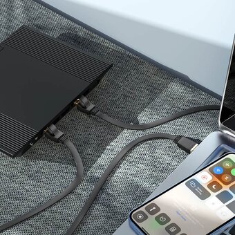  Кабель сетевой HOCO US07 General pure copper flat network cable L-1M black 