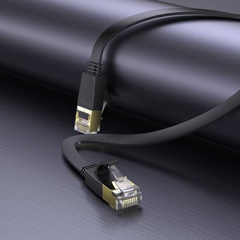  Кабель сетевой HOCO US07 General pure copper flat network cable L-5M black 