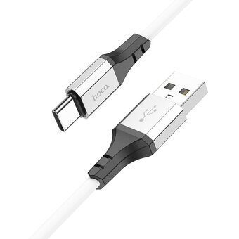  Дата-кабель HOCO X86 Spear silicone charging data cable for Type-C (белый) 