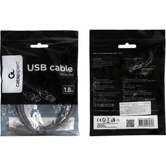  Кабель Cablexpert CCP-USB2-AMBM-6G USB 2.0 Pro, AM/BM, 1.8м, экран, серый 
