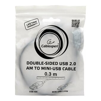  Кабель Gembird/Cablexpert CC-5PUSB2D-0.3M USB 2.0 мультиразъем USB AM/miniB 5P 30sm 