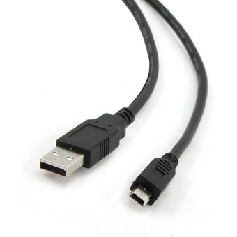  Кабель интерфейсный Bion BXP-CCP-USB2-AM5P-018, USB 2.0 AM/miniBM, позолоченные контакты, ферритовые кольца, 1.8м, черный 