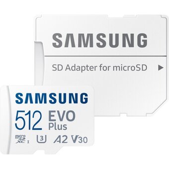  Карта памяти Samsung MB-MC512SA/EU 512GB Evo Plus (2024) Micro SDXC Card U3, V30, A2 + adapter 