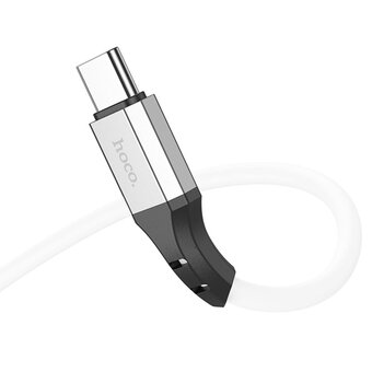  Дата-кабель HOCO X86 Spear silicone charging data cable for Type-C (белый) 