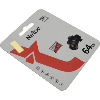  Карта памяти microSDHC Netac P500 Eco NT02P500Eco-064G-S 64GB (без SD адаптера) 