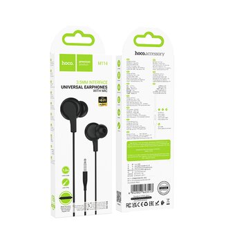  Наушники HOCO M114 Jia universal earphones with microphone черный 