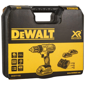  Дрель-шуруповерт DeWALT DCD771S2 (DCD771S2-IN) 18 В, 2 АКБ, ЗУ 