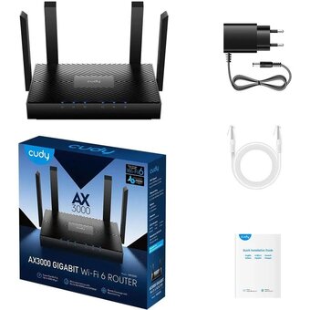  Роутер беспроводной Cudy WR3000 AX3000 10/100/1000BASE-TX/Wi-Fi черный 