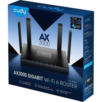  Роутер беспроводной Cudy WR3000 AX3000 10/100/1000BASE-TX/Wi-Fi черный 
