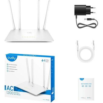  Роутер беспроводной Cudy WR1200 AC1200 10/100BASE-TX белый 