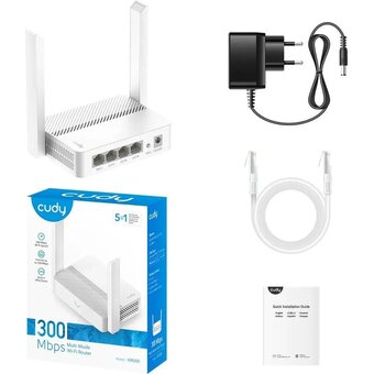  Роутер беспроводной Cudy WR300 N300 10/100BASE-TX/Wi-Fi белый 