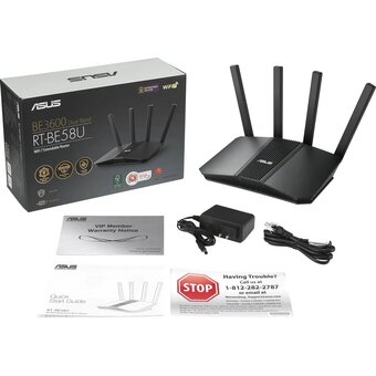  Роутер беспроводной Asus RT-BE58U BE3600 100/1000/2500BASE-T черный 