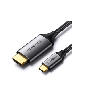  Кабель UGREEN MM142 (50570) USB-C to HDMI Male to Male Cable Aluminum Shell 1.5m Grey 