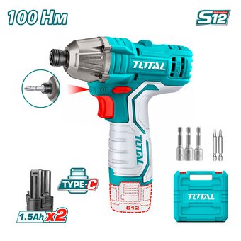  Аккумуляторный винтоверт TOTAL TIRLI12015 с акк и ЗУ 