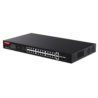  Неуправляемый гигабитный PoE коммутатор IP-COMG1128P-24-410W Ethernet 26GE+2SFP с 24 портами PoE 