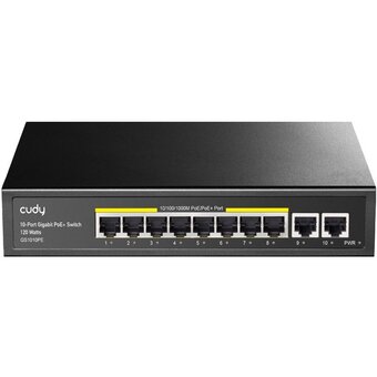  Коммутатор неуправляемый Cudy GS1010PE (L2) 10x1Гбит/с 8PoE+ 120W 