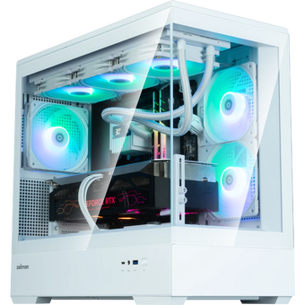  Корпус ZALMAN P30 V2, MATX, White, Window, 2x3.5", 3x2.5", 1xUSB Type-C, 1xUSB3.0, Side 2x120mm ARGB, Rear 1x120mm ARGB, VGA support 