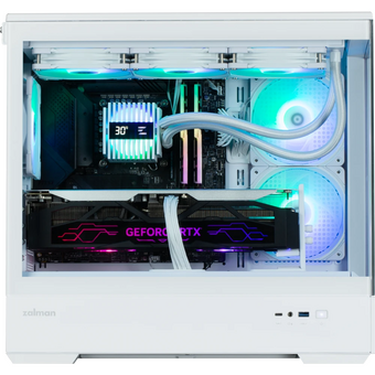  Корпус ZALMAN P30 V2, MATX, White, Window, 2x3.5", 3x2.5", 1xUSB Type-C, 1xUSB3.0, Side 2x120mm ARGB, Rear 1x120mm ARGB, VGA support 