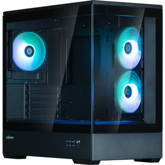  Корпус ZALMAN P30 V2, MATX, Black, Window, 2x3.5", 3x2.5", 1xUSB Type-C, 1xUSB3.0, Side 2x120mm ARGB, Rear 1x120mm ARGB, VGA support 